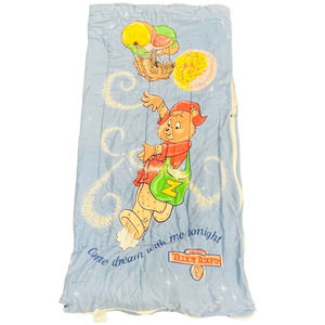 Vintage The World of Teddy Ruxpin‎ Youth Sleeping Bag 60x57 Blue Airship 1985